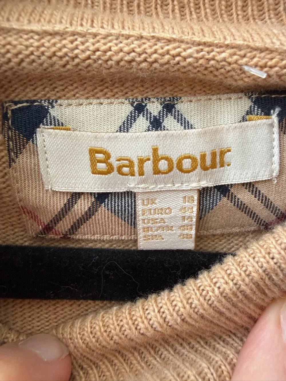 Barbour Pendle Roll Collar Wool Blend Camel Turtleneck US 14 - Picture 11 of 12